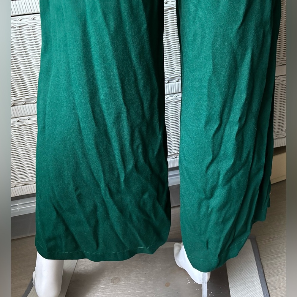 Reformation Mayer Jumpsuit Fitted Wide Legs Cap Sleeves in emerald green Size 8 - Picture 8 of 11